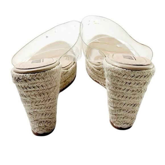 AMS Clear Strap Espadrille Wedge Transparent Sandal Size 9 - Picture 4 of 5